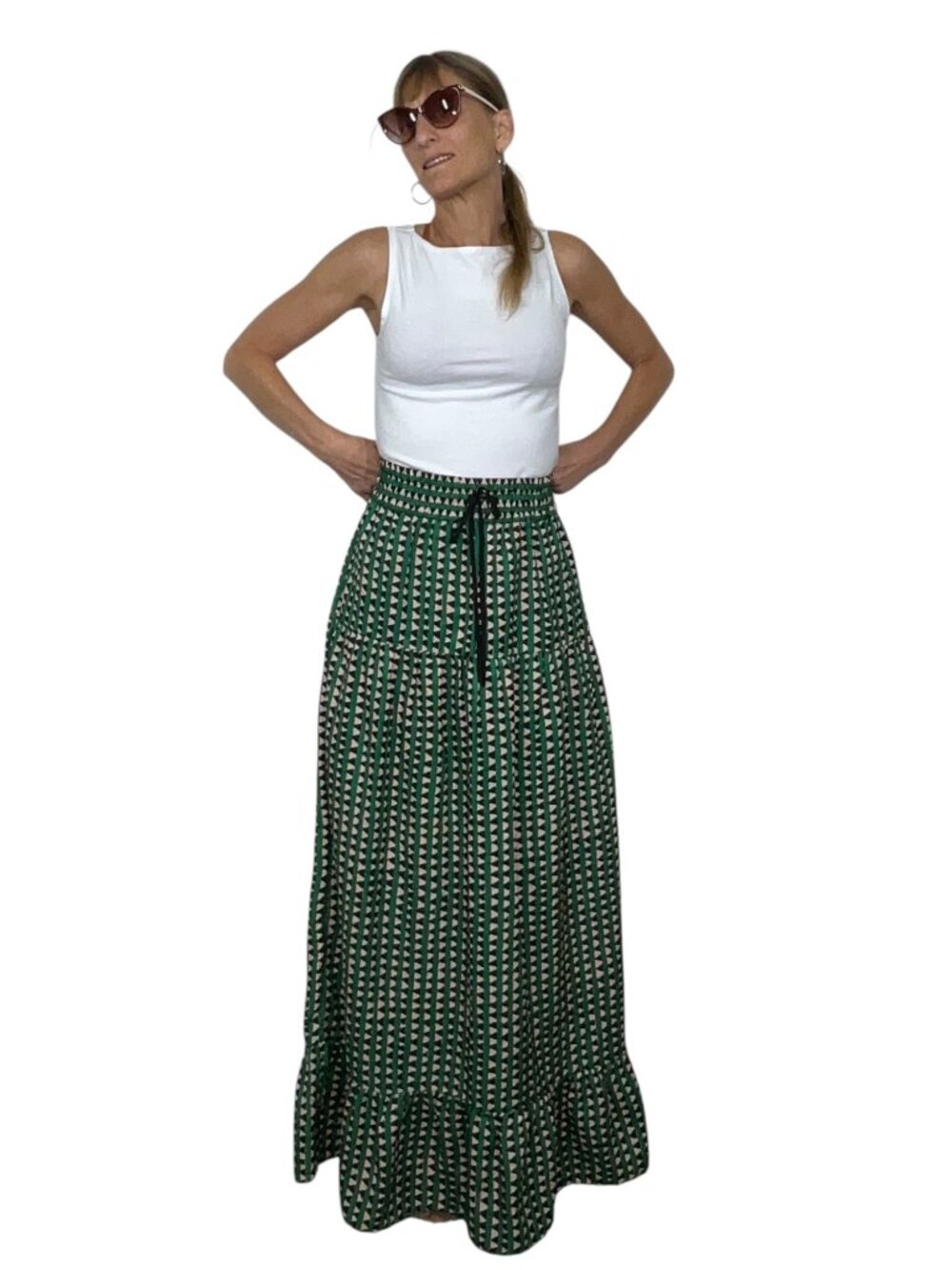 Scotch & Soda Green Patterned Maxi Skirt - Picture 2 of 14